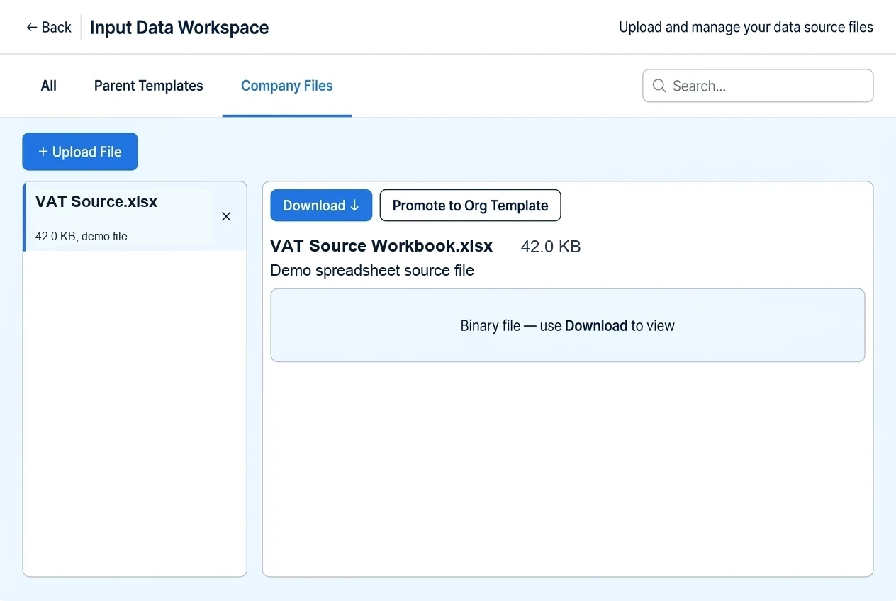 ThinkAIWork input data workspace